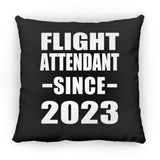 Flight Attendant Since 2023 - Throw Pillow Black