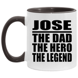 Jose The Dad The Hero The Legend - 11oz Accent Mug Black