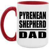 Pyrenean Shepherd Dad - 15oz Accent Mug Red