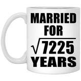 85th Anniversary Married For Square Root of 7225 Years - 11oz Coffee Mug