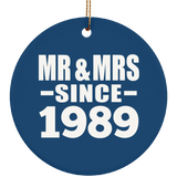 35th Anniversary Mr & Mrs Since 1989 - Circle Ornament