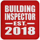 Building Inspector Established EST. 2018 - Drink Coaster