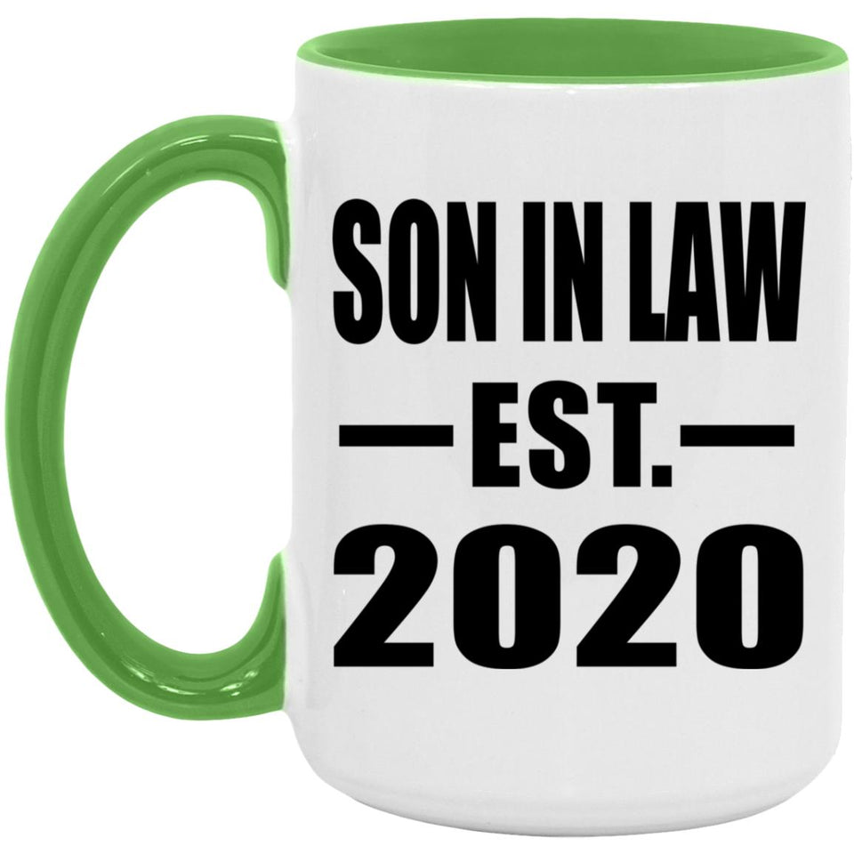 Son In Law Established EST. 2020 - 15oz Accent Mug Green