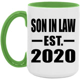 Son In Law Established EST. 2020 - 15oz Accent Mug Green