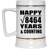 Happy 92nd Anniversary Square Root of 8464 Years & Counting - Beer Stein