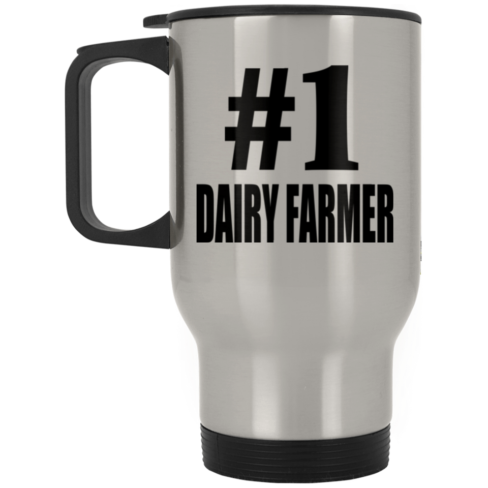 Number One #1 Dairy Farmer - Silver Travel Mug