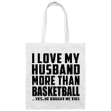 I Love My Husband More Than Basketball - Tote Bag White