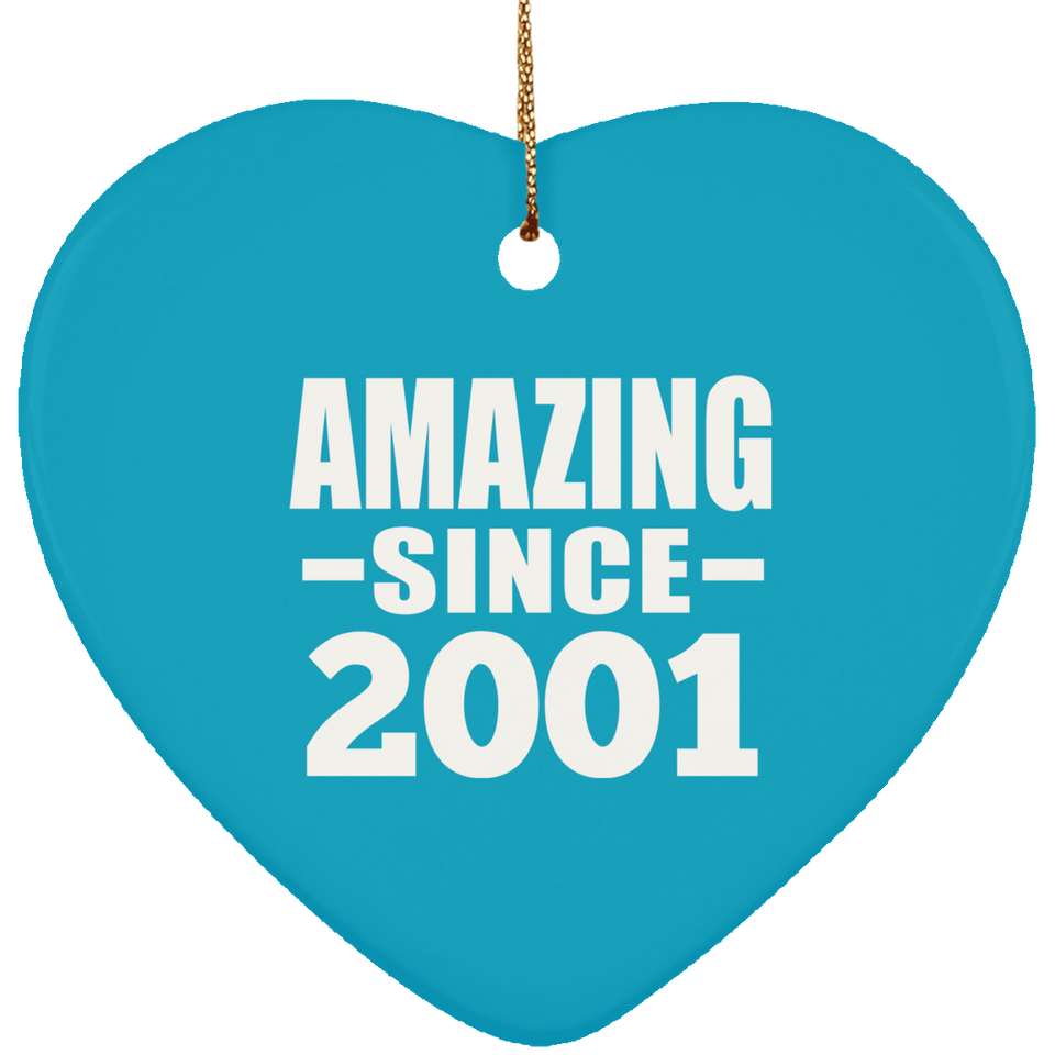 23rd Birthday Amazing Since 2001 - Heart Ornament