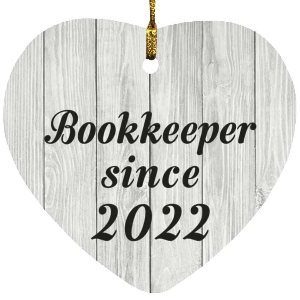 Bookkeeper Since 2022 - Heart Ornament F