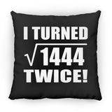 76th Birthday I Turned Square Root of 1444 Twice - Throw Pillow Black