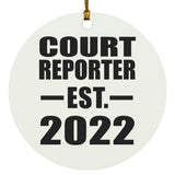 Court Reporter Established EST. 2022 - Circle Ornament