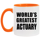 World's Greatest Actuary - 11oz Accent Mug Orange