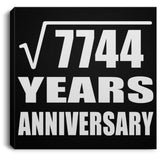 88th Anniversary Square Root of 7744 Years Anniversary - Canvas Square