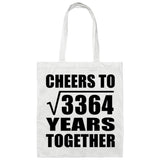 58th Anniversary Cheers To Square Root of 3364 Years Together - Tote Bag White