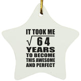 8th Birthday Took Square Root of 64 Years To Awesome - Star Ornament