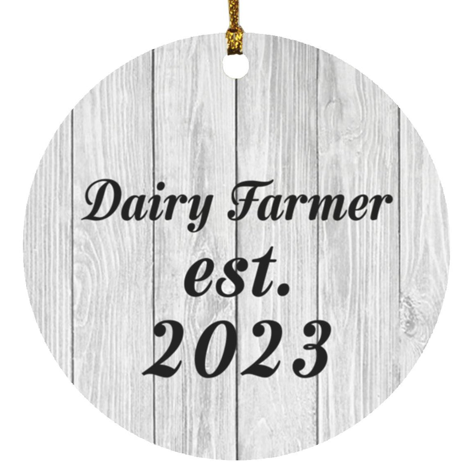 Dairy Farmer Established Est. 2023 - Circle Ornament F