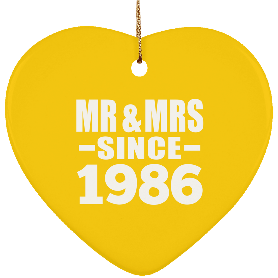 38th Anniversary Mr & Mrs Since 1986 - Heart Ornament