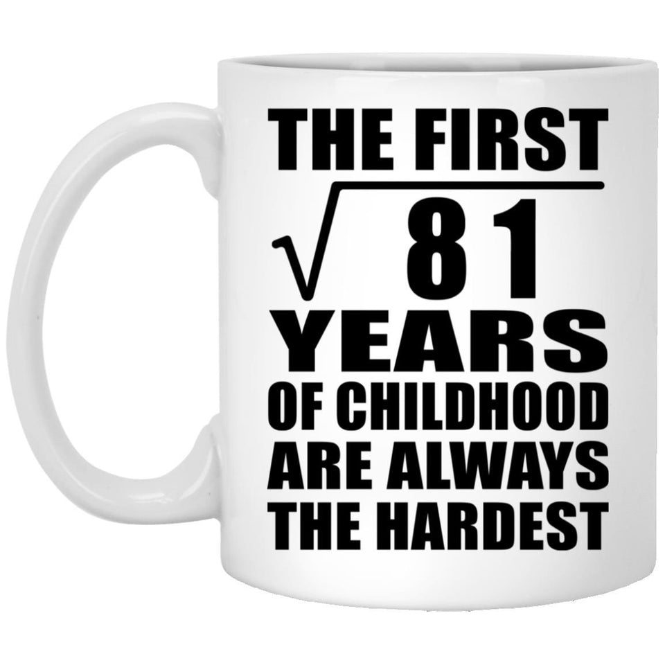 9th Birthday Square Root of 81 Years of Childhood - 11oz Coffee Mug