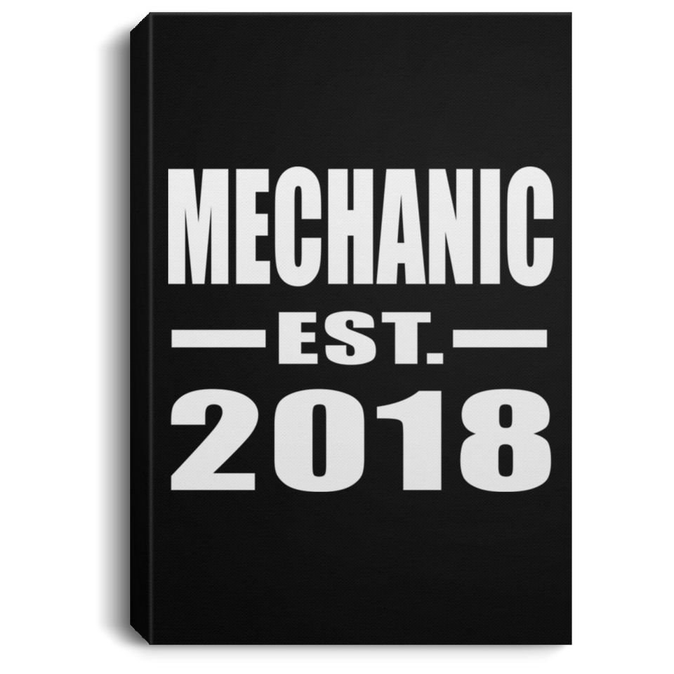 Mechanic Established EST. 2018 - Canvas Portrait