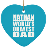 Nathan World's Okayest Dad - Heart Ornament