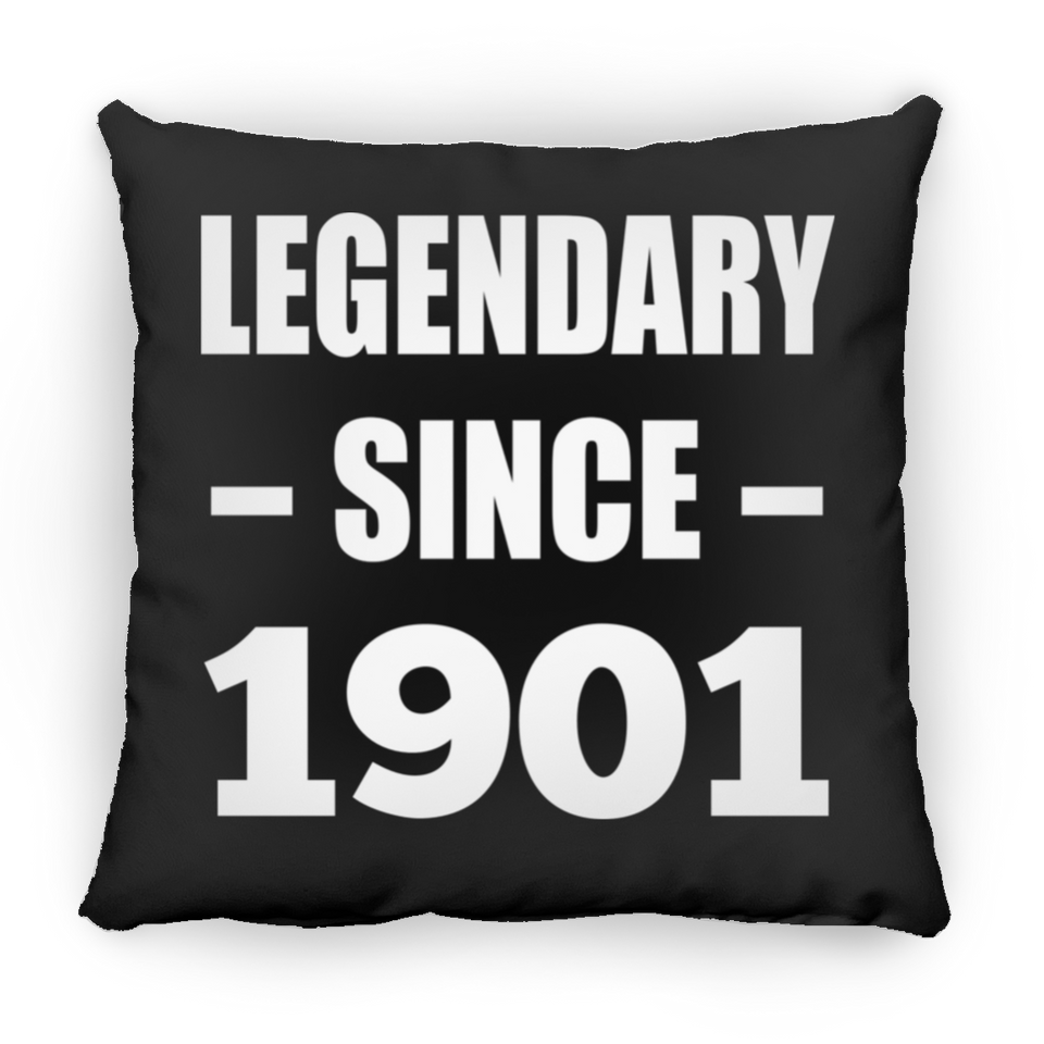 123rd Birthday Legendary Since 1901 - Throw Pillow Black