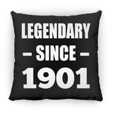 123rd Birthday Legendary Since 1901 - Throw Pillow Black