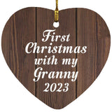 First Christmas With My Granny 2023 - Heart Ornament D