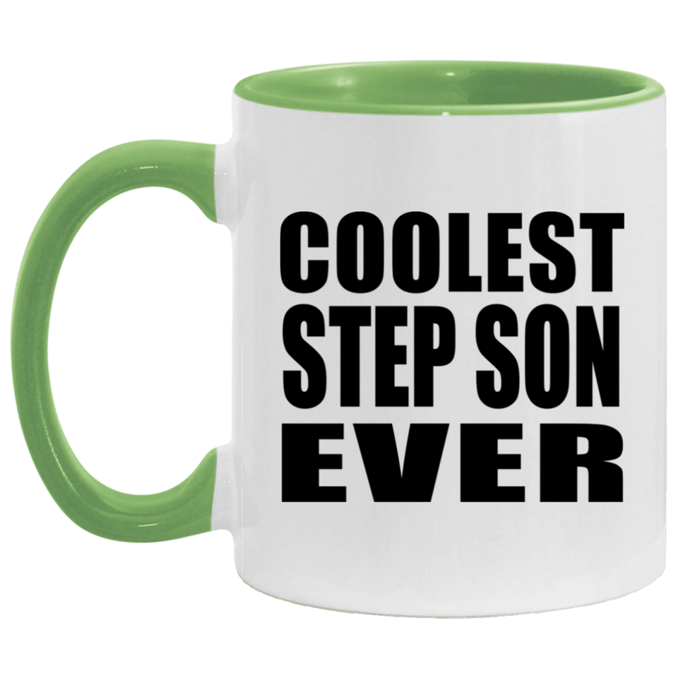 Coolest Step Son Ever - 11oz Accent Mug Green