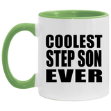 Coolest Step Son Ever - 11oz Accent Mug Green