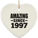 27th Birthday Amazing Since 1997 - Heart Ornament
