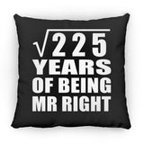 15th Anniversary Square Root of 225 Years of Being Mr Right - Throw Pillow Black