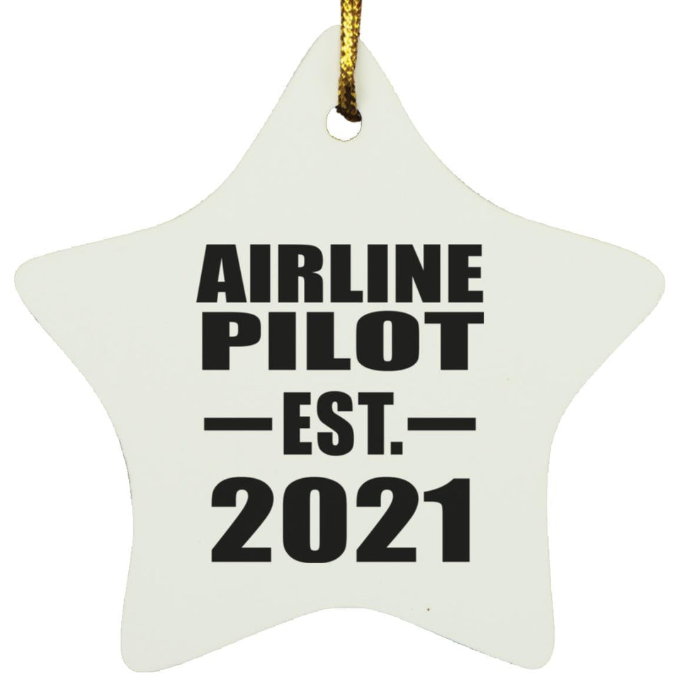 Airline Pilot Established EST. 2021 - Star Ornament