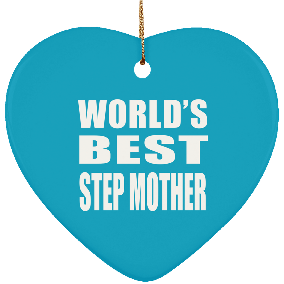 World's Best Step Mother - Heart Ornament