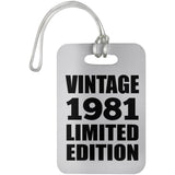 43rd Birthday Vintage 1981 Limited Edition - Luggage Bag Tag