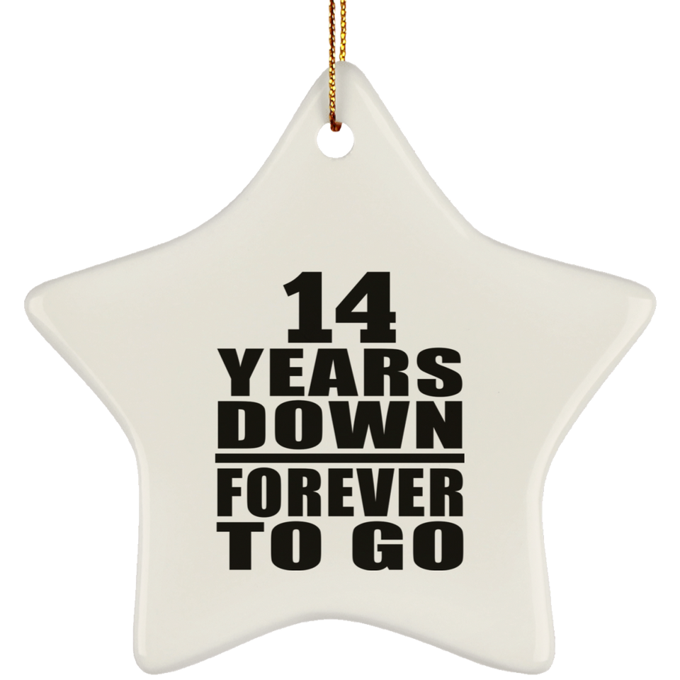 14th Anniversary 14 Years Down Forever to Go - Star Ornament