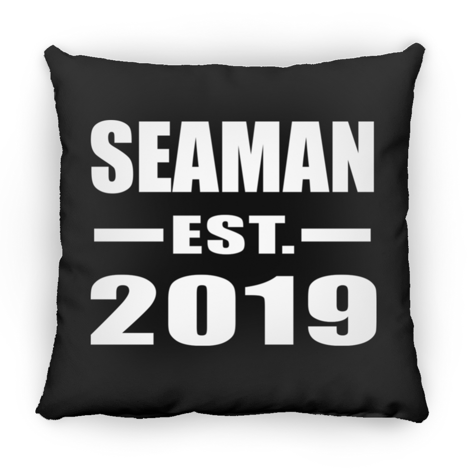 Seaman Established EST. 2019 - Throw Pillow Black