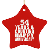 Happy 54th Anniversary 54 Years & Counting - Star Ornament