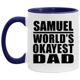 Samuel World's Okayest Dad - 11oz Accent Mug Purple