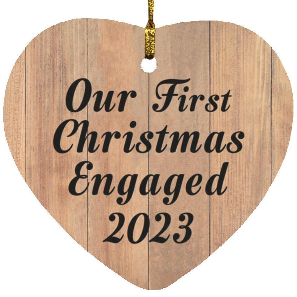 Our First Christmas Engaged 2023 - Heart Ornament C