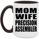 Mom Wife Precision Assembler - 15oz Accent Mug Black