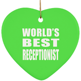 World's Best Receptionist - Heart Ornament