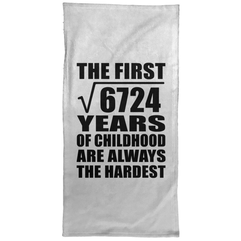 82nd Birthday Square Root of 6724 Years of Childhood - Hand Towel