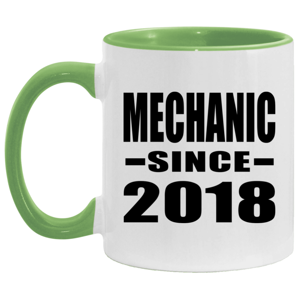 Mechanic Since 2018 - 11oz Accent Mug Green