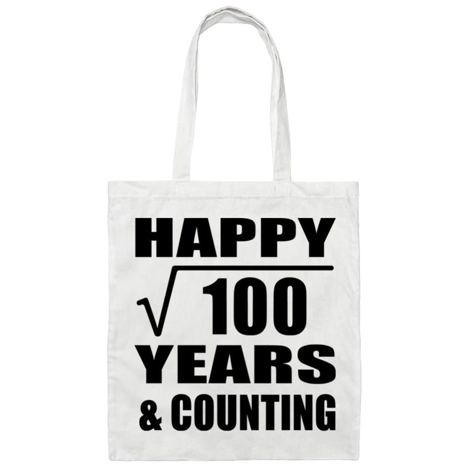 Happy 10th Anniversary Square Root of 100 Years & Counting - Tote Bag White