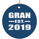 Gran Established EST. 2019 - Circle Ornament