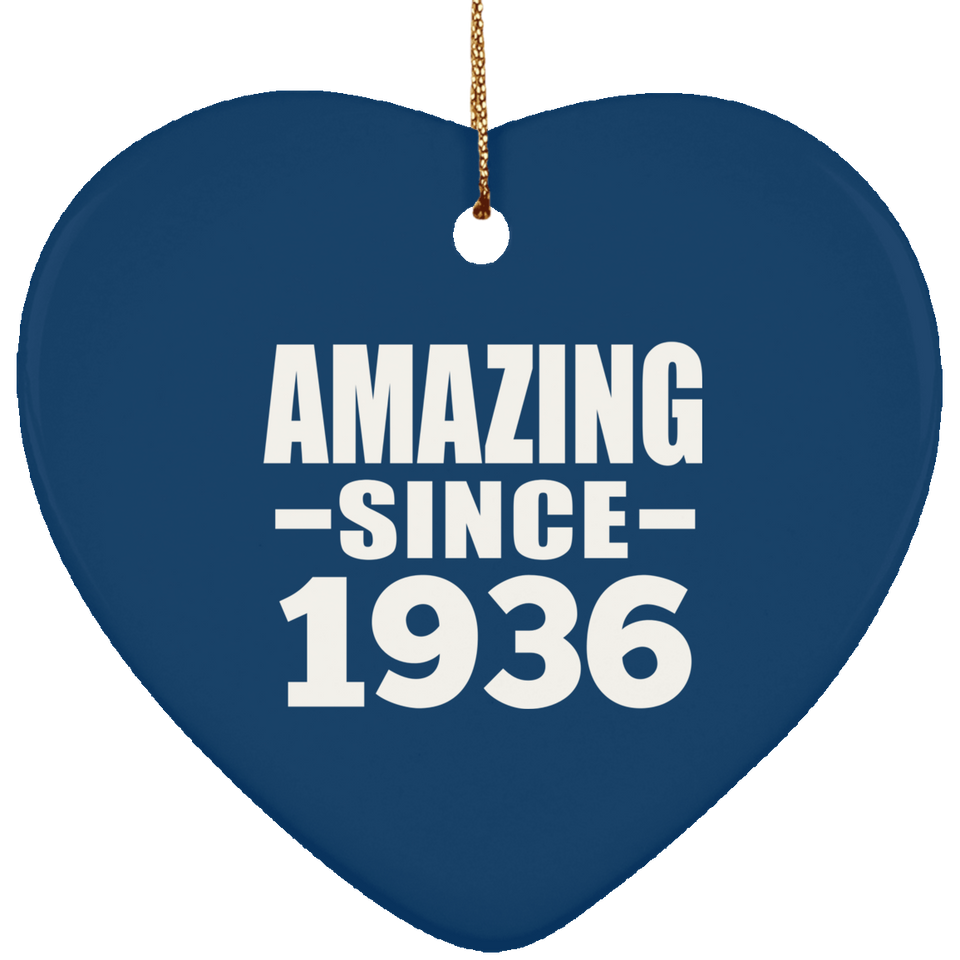 88th Birthday Amazing Since 1936 - Heart Ornament
