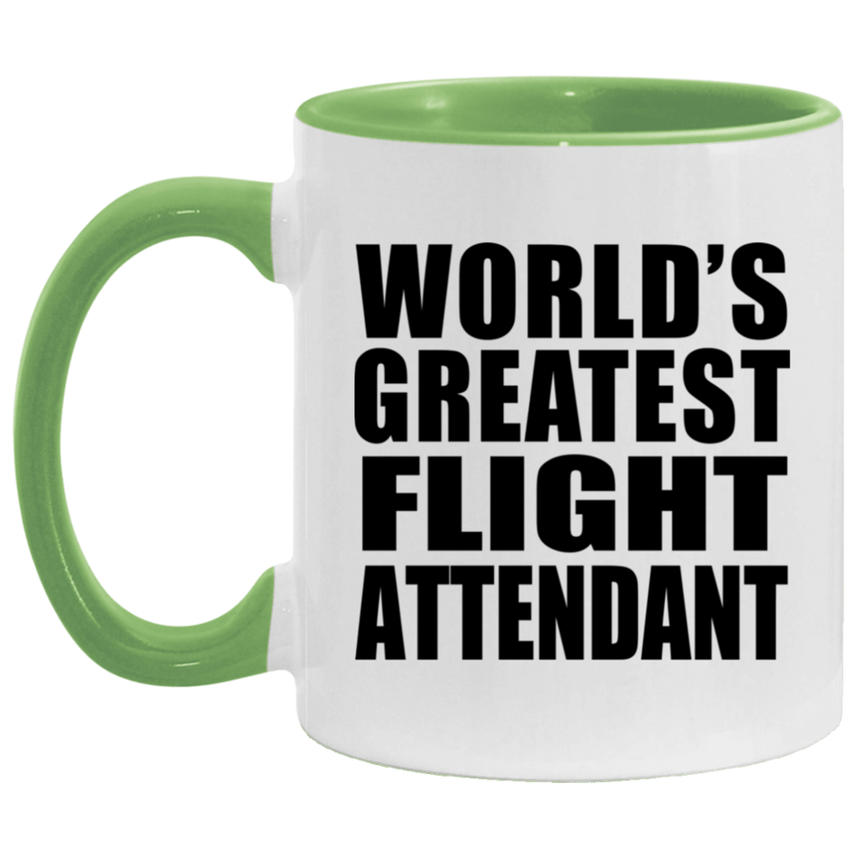World's Greatest Flight Attendant - 11oz Accent Mug Green