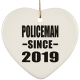 Policeman Since 2019 - Heart Ornament