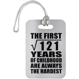 11th Birthday Square Root of 121 Years of Childhood - Luggage Bag Tag