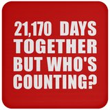58th Anniversary 21,170 Days Together But Who's Counting - Drink Coaster